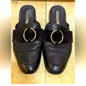 & Other Stories Black Leather Mule Slip-On Slipper Loafers Women Size 9US 40 EU